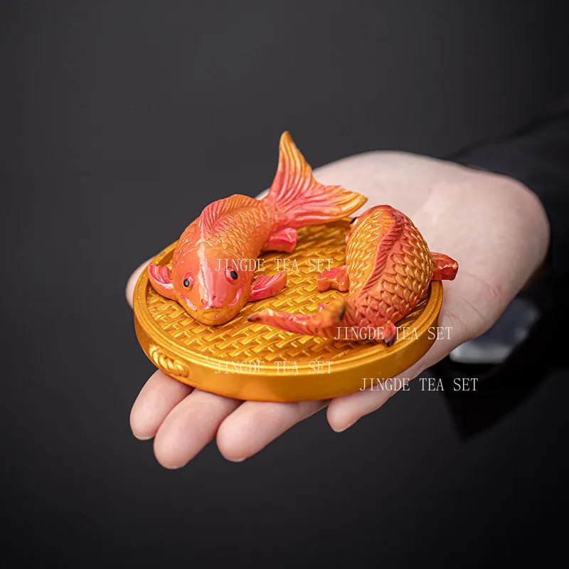 Resin Chameleon Koi Tea Pet Cute Desktop Ornaments Chinese Style Ornament Kungfu Tea Playing Tea Ceremony Accessories