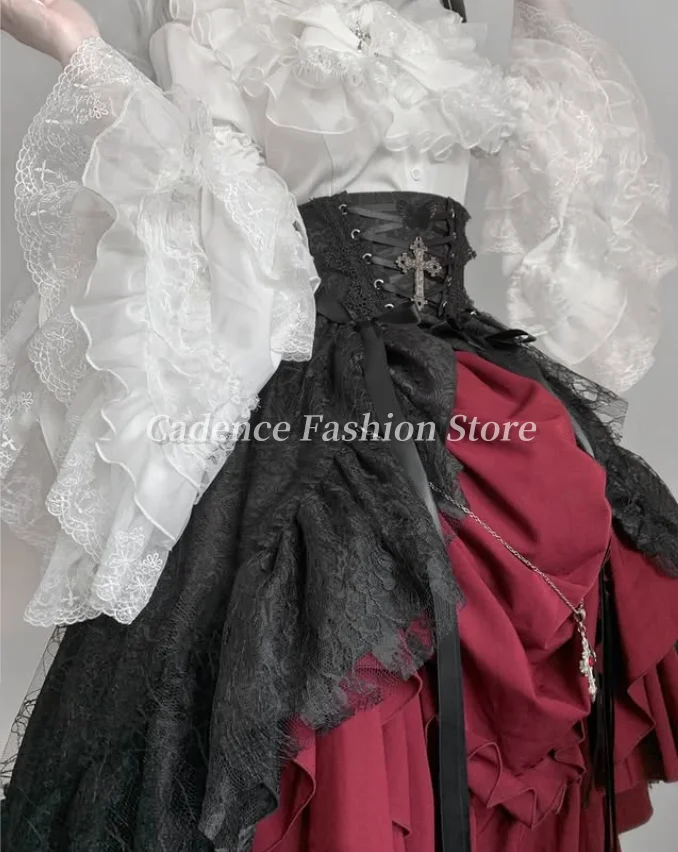 Индивидуальные готические платья для выпускного вечера в стиле Лолиты в викторианской оперы, корсет с расклешенными рукавами, вечерние платья в стиле рококо