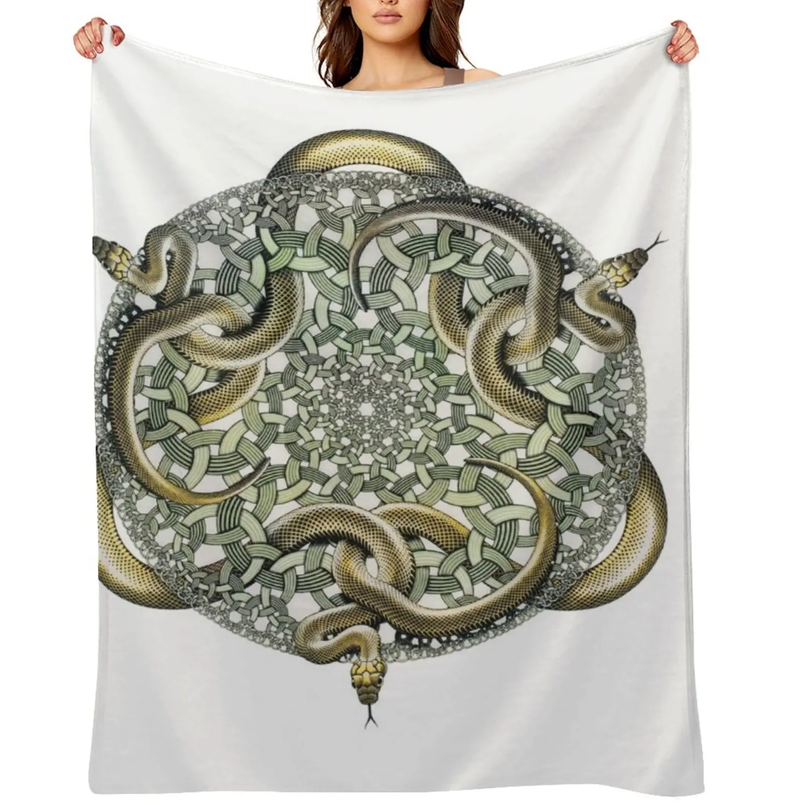 

Escher Snakes Throw Blanket Quilt Blankets For Sofas blankets and throws Winter beds Blankets