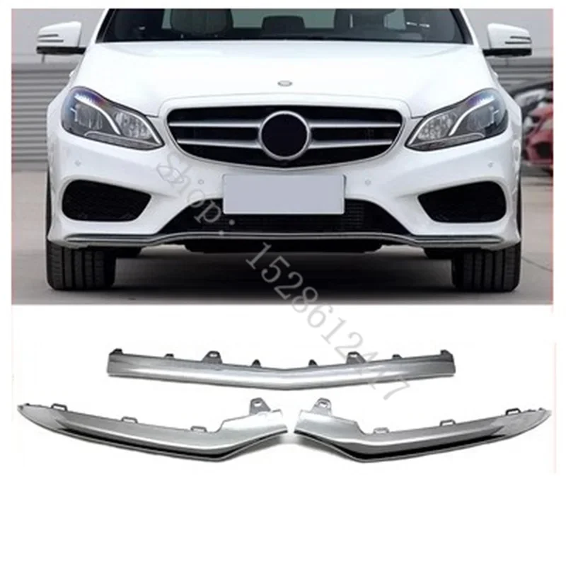 For Mercedes-Benz E-grade W212 E200/260/300/350 2014-2016 Car Accessories Front Spoiler Diffuser Chrome Chromium Bumper Lip