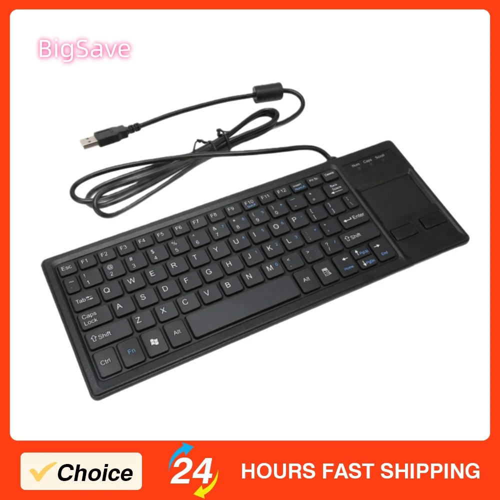 Portable Touchpad Wired Keyboard Ultra Thin Mini Compact Touch Keyboard K 800 Touchpad Keyboard with HUB Function