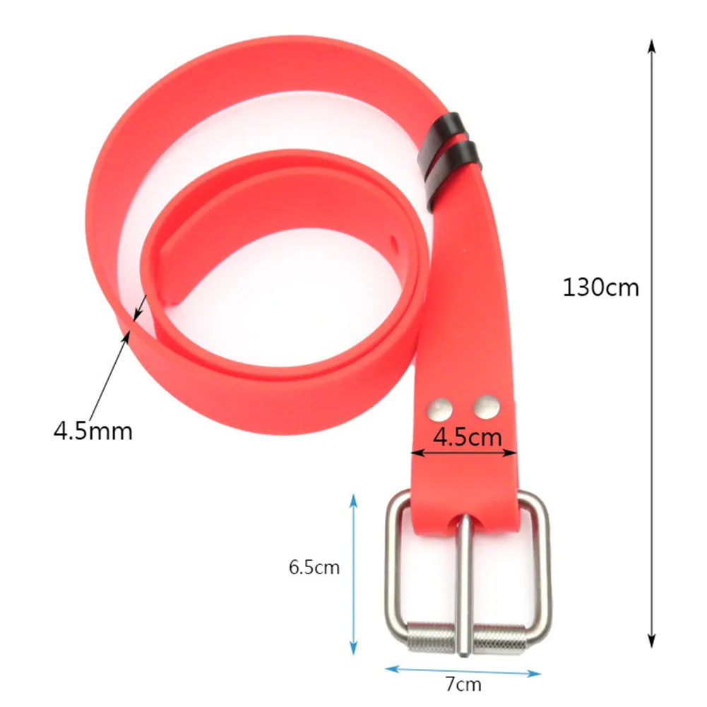 New Weight Belt For Diving Spear Fishing Freediving Silicone Scuba Weight Belt Quick-Release Stainless Steel Buckle With 8 Holes