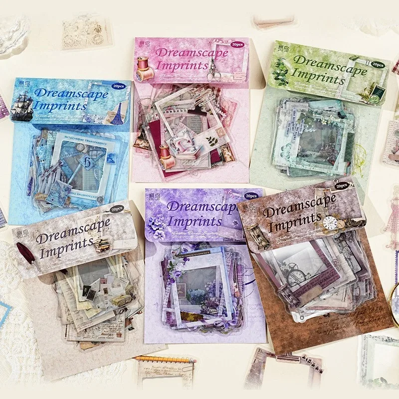 20 Stück PET-Rahmenaufkleber für Scrapbooking, selbstklebende Scrapbooking-Aufkleber, Zubehör, Tagebuch für Erwachsene, Kartenherstellung, DIY