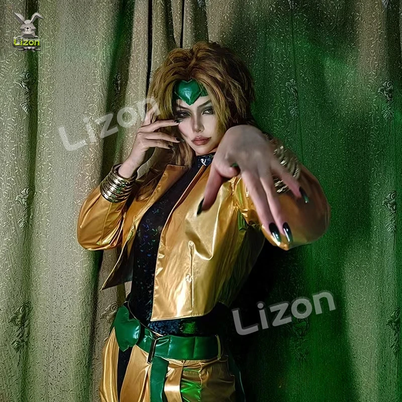 Anime Bizarre Adventure Cosplay Costume Dio Diego Brando Golden Gold Version Halloween Party Clothing