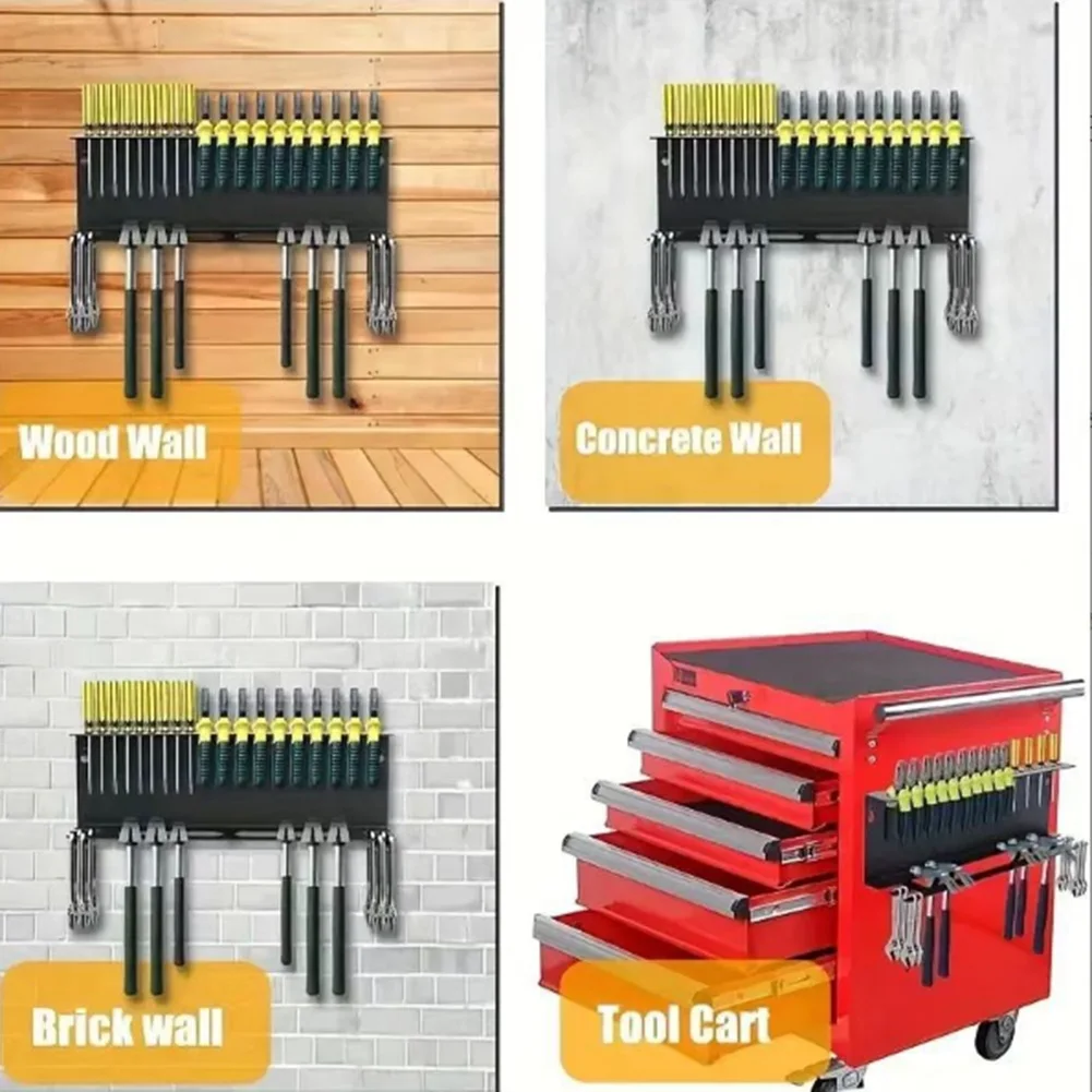 Space-Saving Storage 4in1 Tool Storage Rack Hassle-Free Setup Quick Access Sturdy Wall-mounted Storage Solution Garage Storage