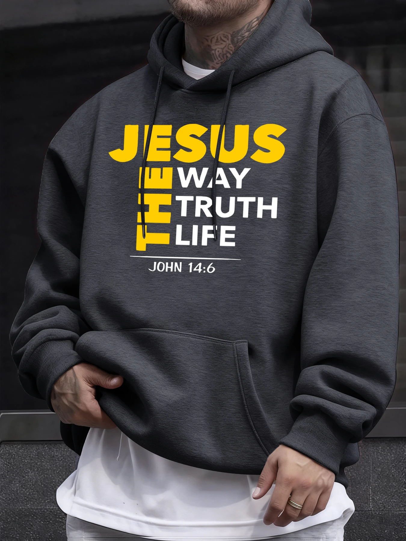 Jesus The Way Truth Life Prints Herren-Hoodies im Ausverkauf, Frühlings-Hoodies mit Taschen, weiche Fleece-Kleidung, All-Match-Freizeitkleidung mit langen Ärmeln – Detail 9