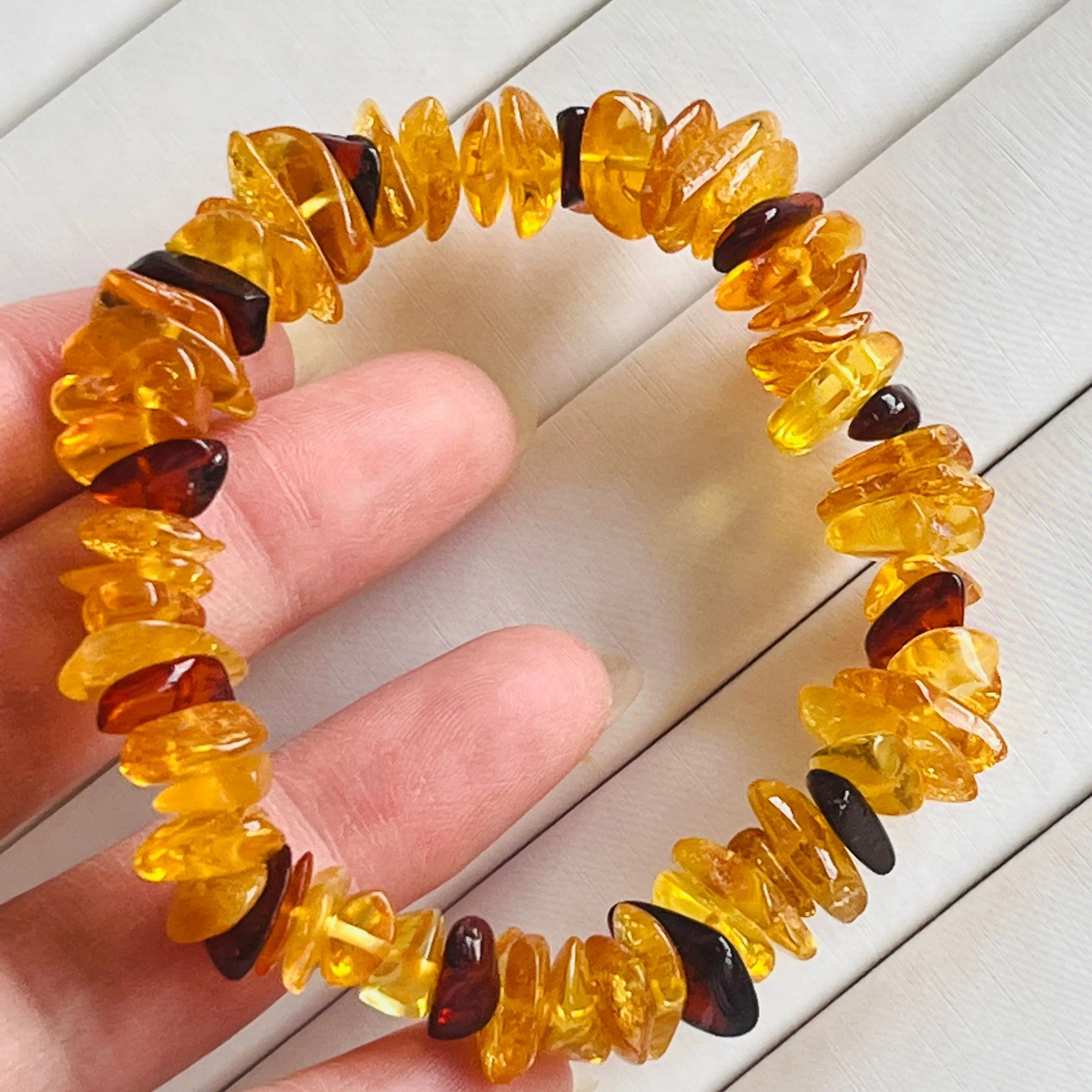 Natural Amber Bracelet Women Healing Gemstone Fine Jewelry Genuine Baltic Ambers Tumbled Stone Bracelets Raw Stones Bangles