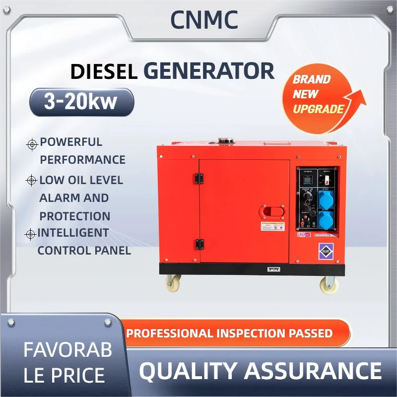 CNMC 5KW 7KW 8KW 10KW 50HZ/60HZ 110V/220V/380V Mute diesel generator generators for home electricity Twin-cylinder, vertical
