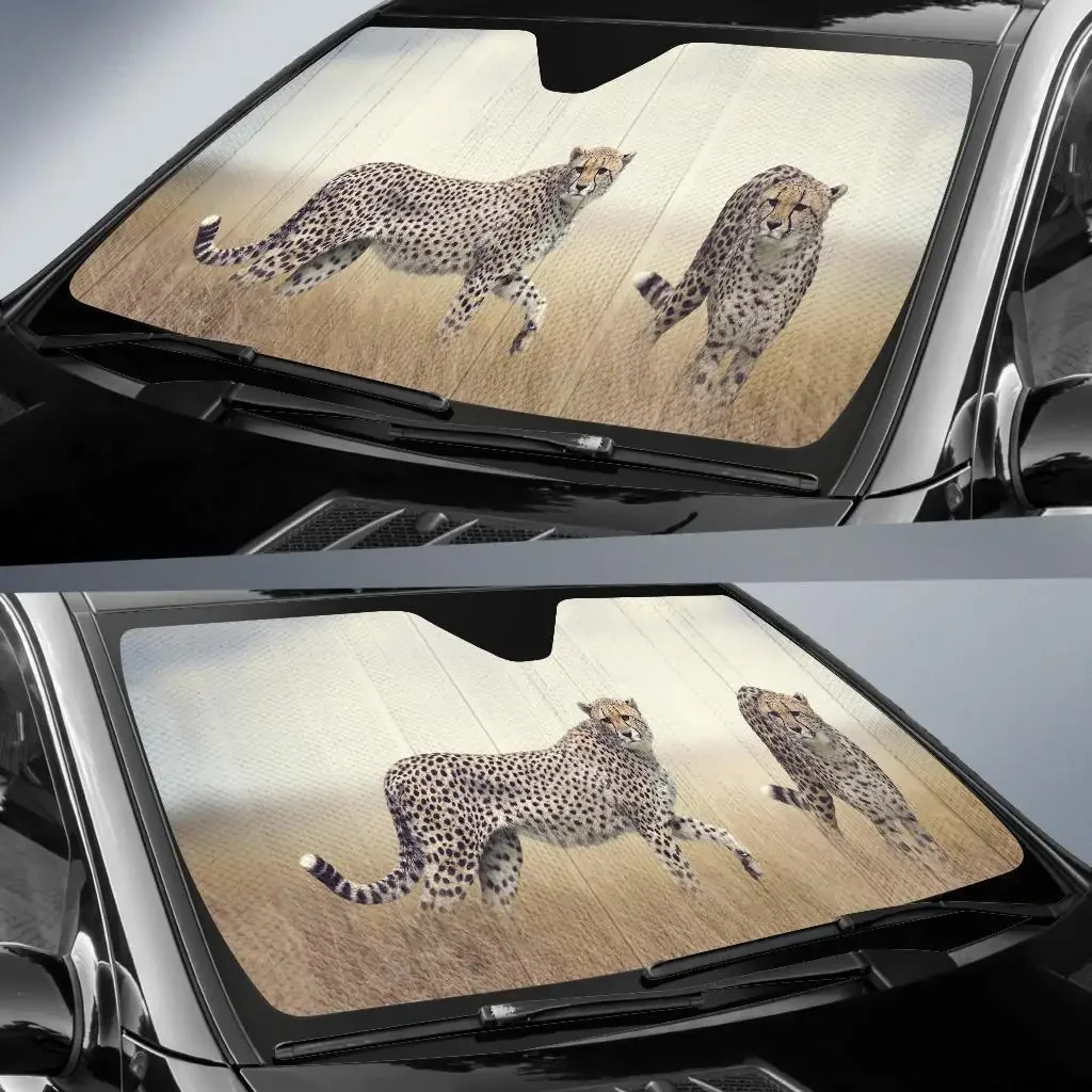 Wildlife Cheetah Auto Sun Shades Car UV protection windshield sunshade accessories for family gifts