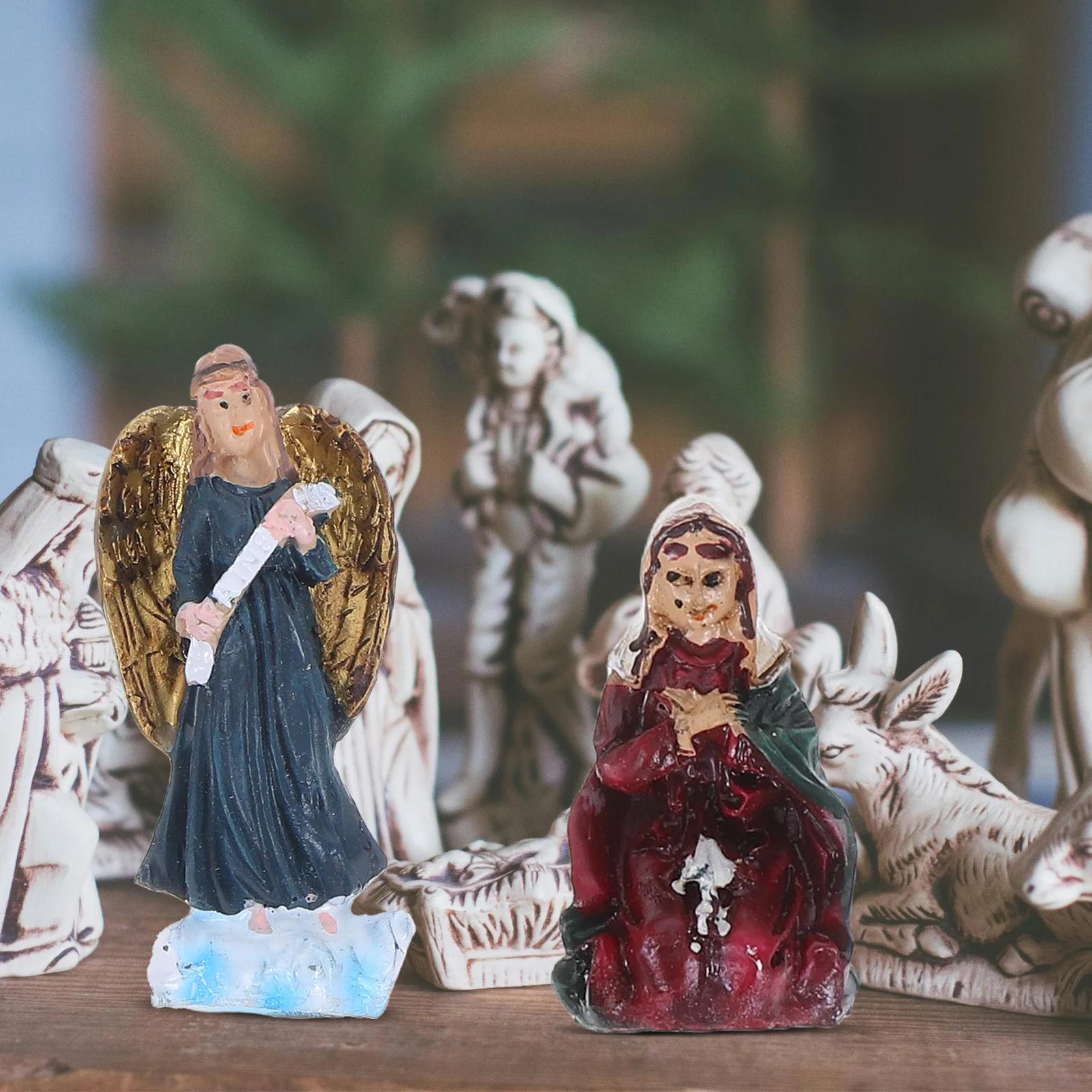 

11 pcs Jesus Miniature Nativity Set Resin Christmas Figurines Statue Resin Christmas Nativity Scene Decor Catholic Present DIY