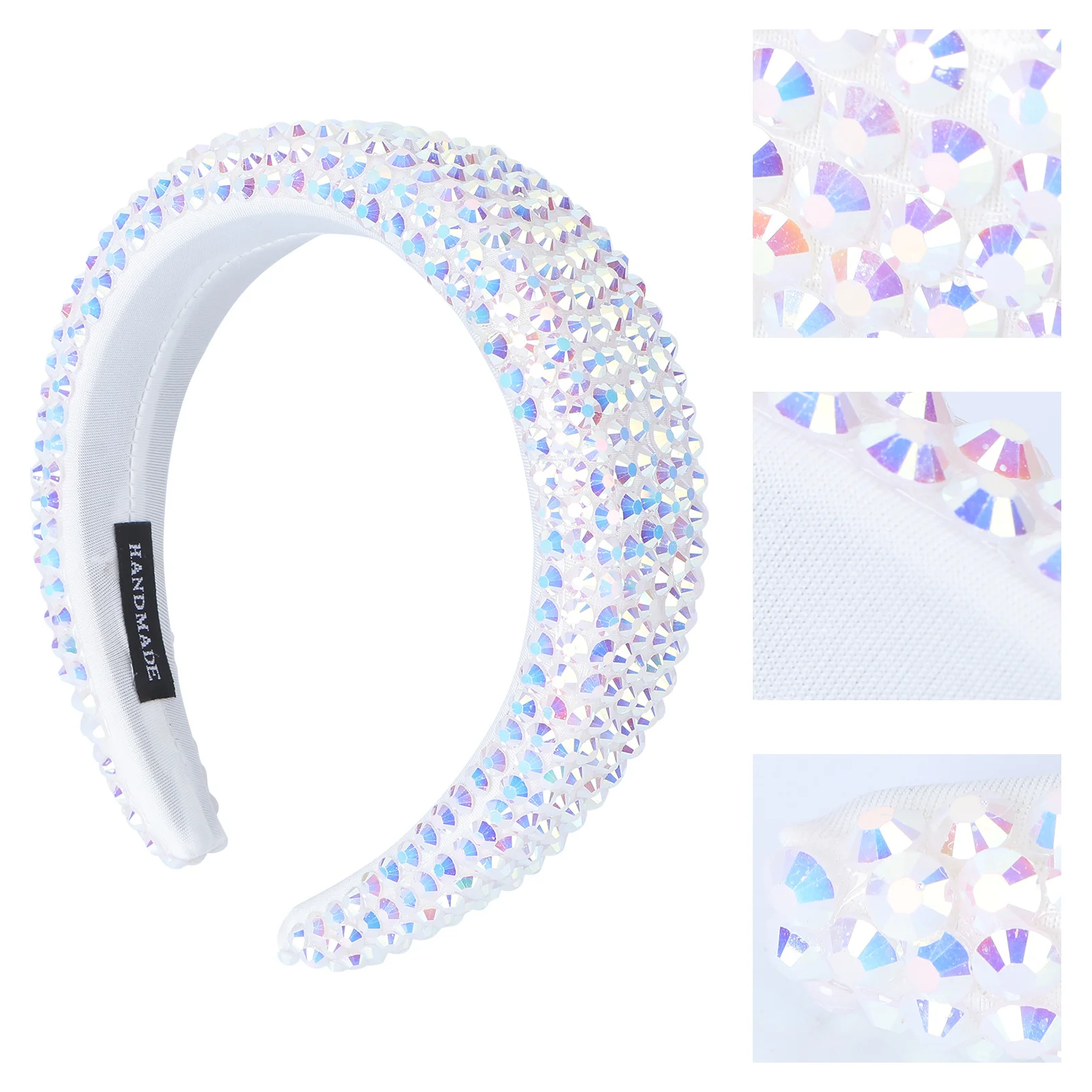 

1Pcs Rhinestone Bridal Headdress Baroque Wide Brim Hair Hoop Crystal Headband Wedding Party Elegant Hair Accessory