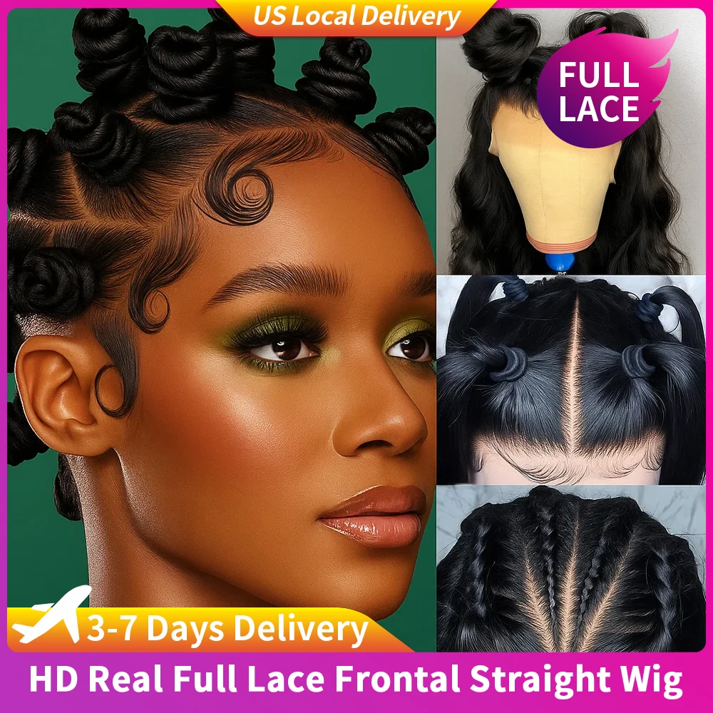 

30-дюймовый настоящий полный кружевной прямой парик из человеческих волос со скрытым ремешком, прозрачный полностью ручной работы, невидимые цельные кружевные парики для женщин