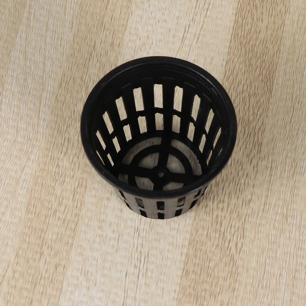 

24pcs Water Planting Net Cups Soilless Culture Bucket Plastic Planting Holder Breathable Durable 5.7X5Cm Black For Hydroponic