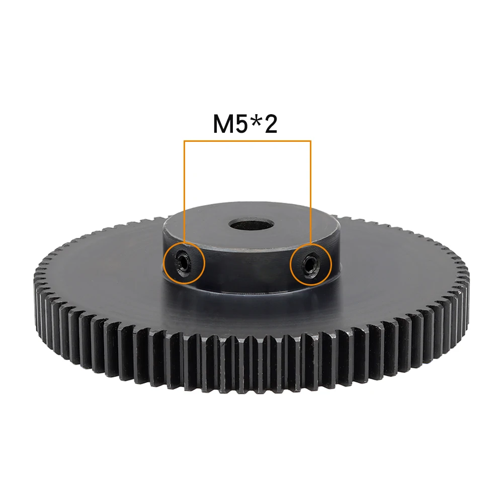 Metal Gear 1.5 Module-80T Bore 8/10/12/15/16/17/18/19/20/25 mm Transmission Gear Blackening SC45#Carbon Steel Teeth Height 15mm