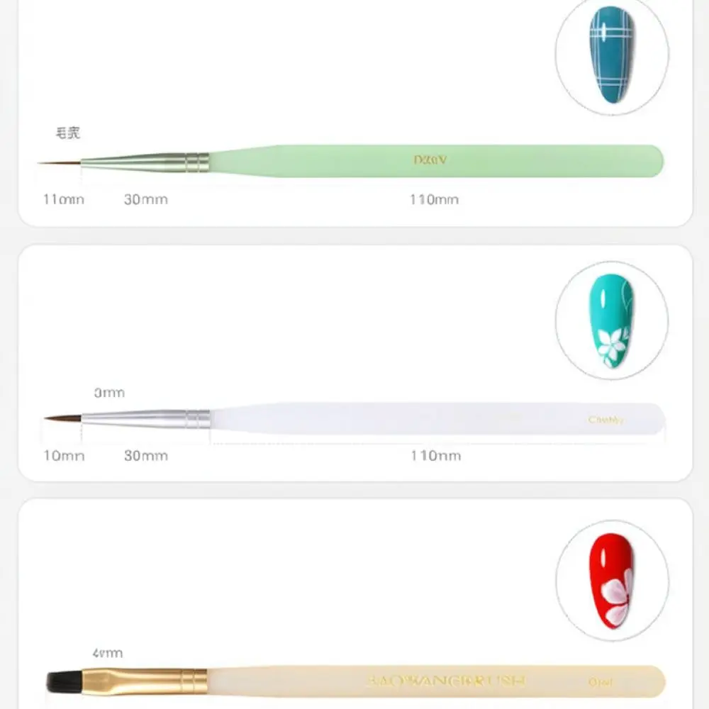 Professional Nail Art Painting Brush For Baowang UV Gel Liner Dotting Acrylic Handle Manicure Drawing Styling Tool
