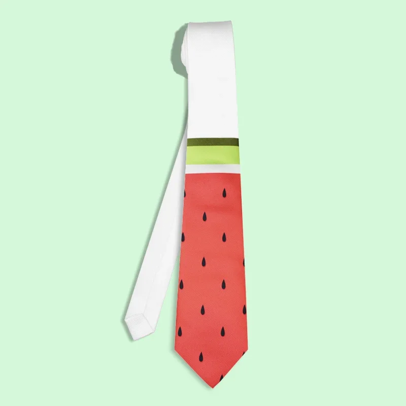 Free shipping New fashion men male Personality Unique Fashion Tie British Fan Groom Dress Up Casual printed neck Tie Watermelon