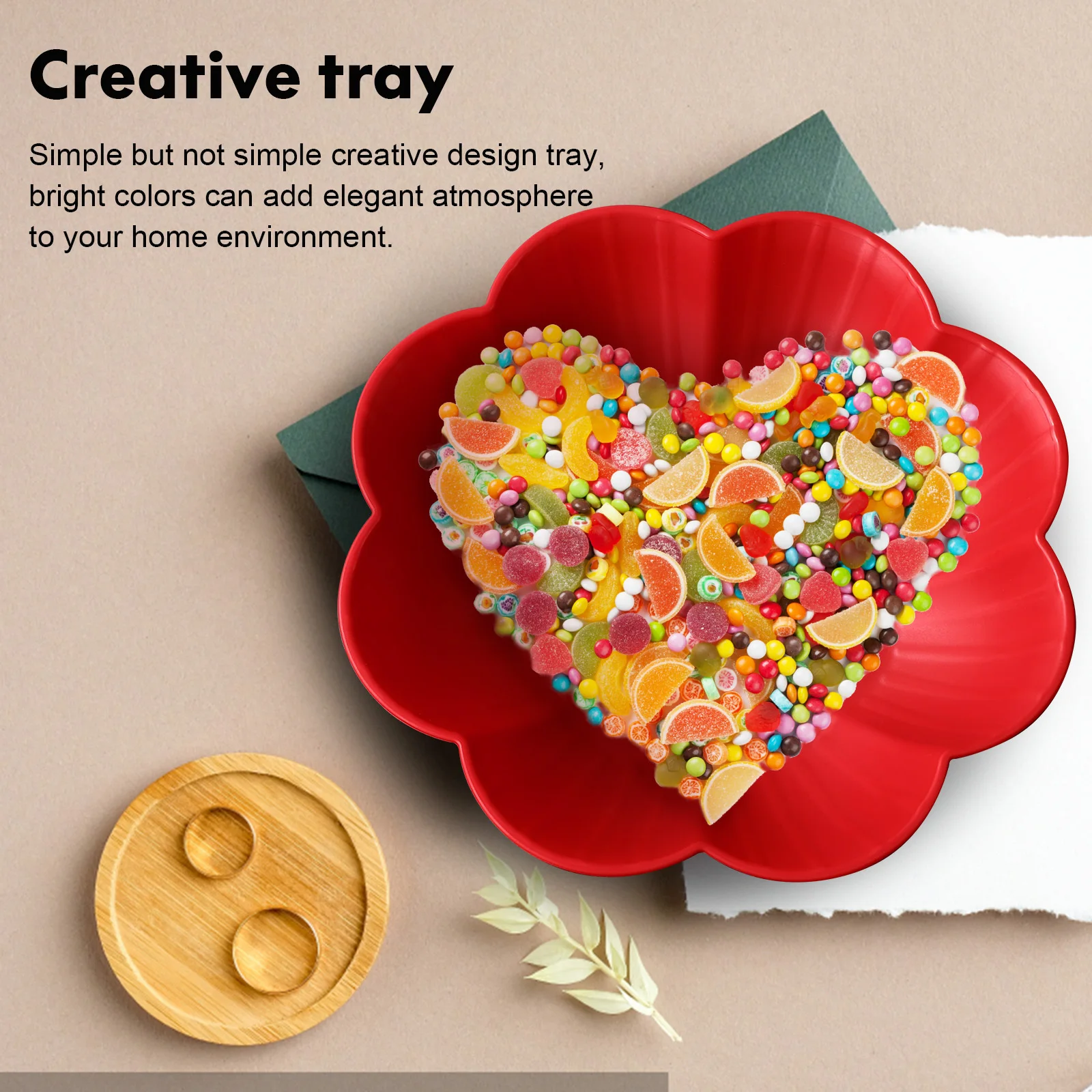 

2Pcs Chinese Style Wedding Snack Trays Bright Color Dishes Candy Bowls Dried Fruit Containers Wedding Party