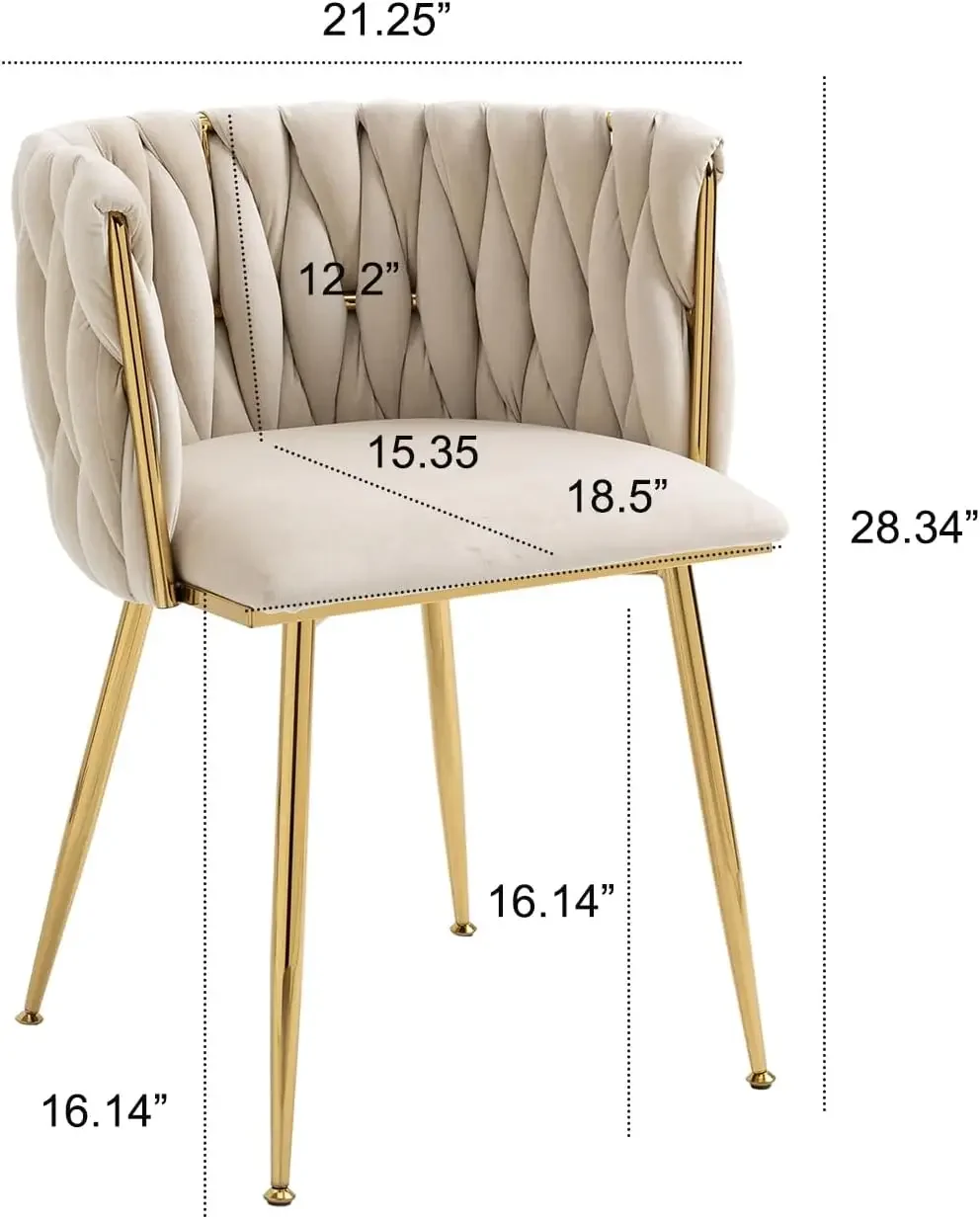 2024 NEW Modern Velvet Dining Chair with Gold Metal Legs, Set of 4 Luxury Tufted Dining Chairs for Living Room, Bedroom, Kitchen