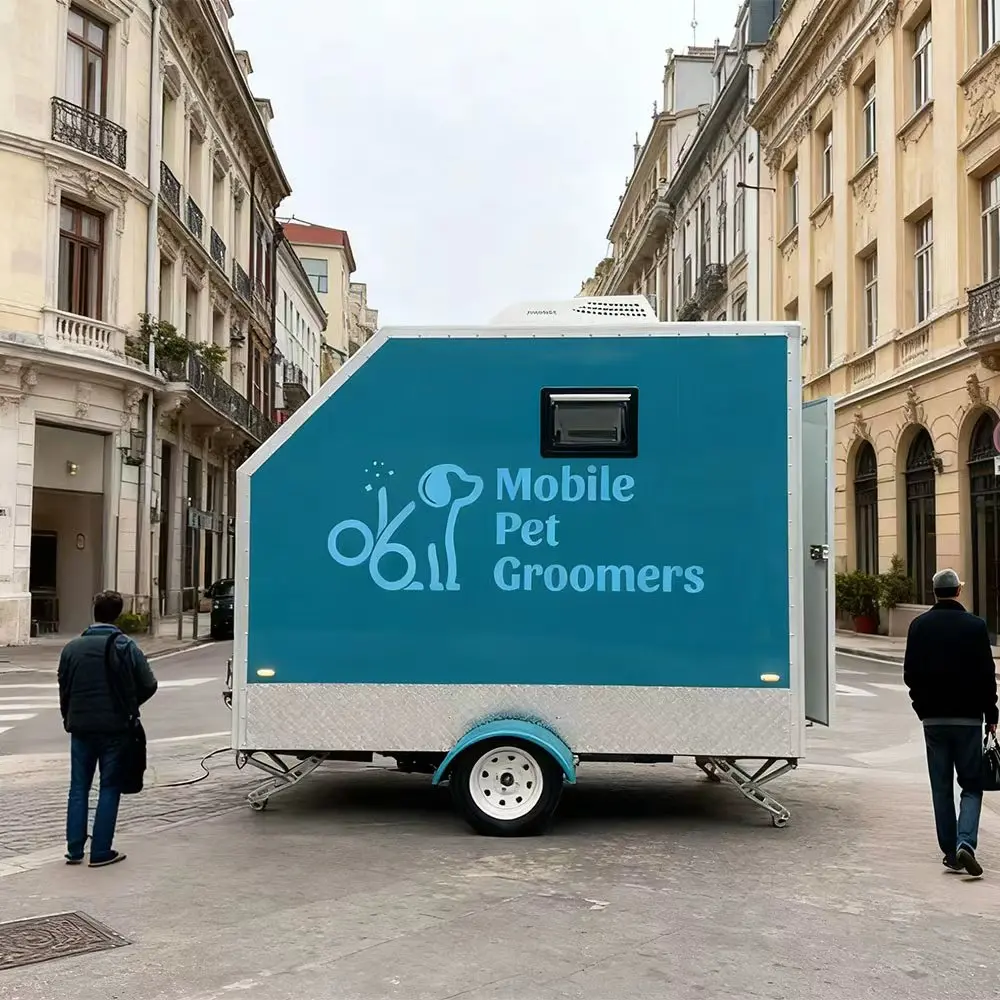 

Mobile Pet Grooming Trailer for Dogs And Cats Convenient Comfortable Pet Grooming Service on Wheels