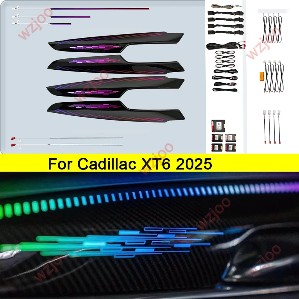 

64 Colors Symphony LED Car Interior Ambient Light for Cadillac Lyriq XT5 XT6 2016-2025 Atmosphere Strip Decoration Accessories