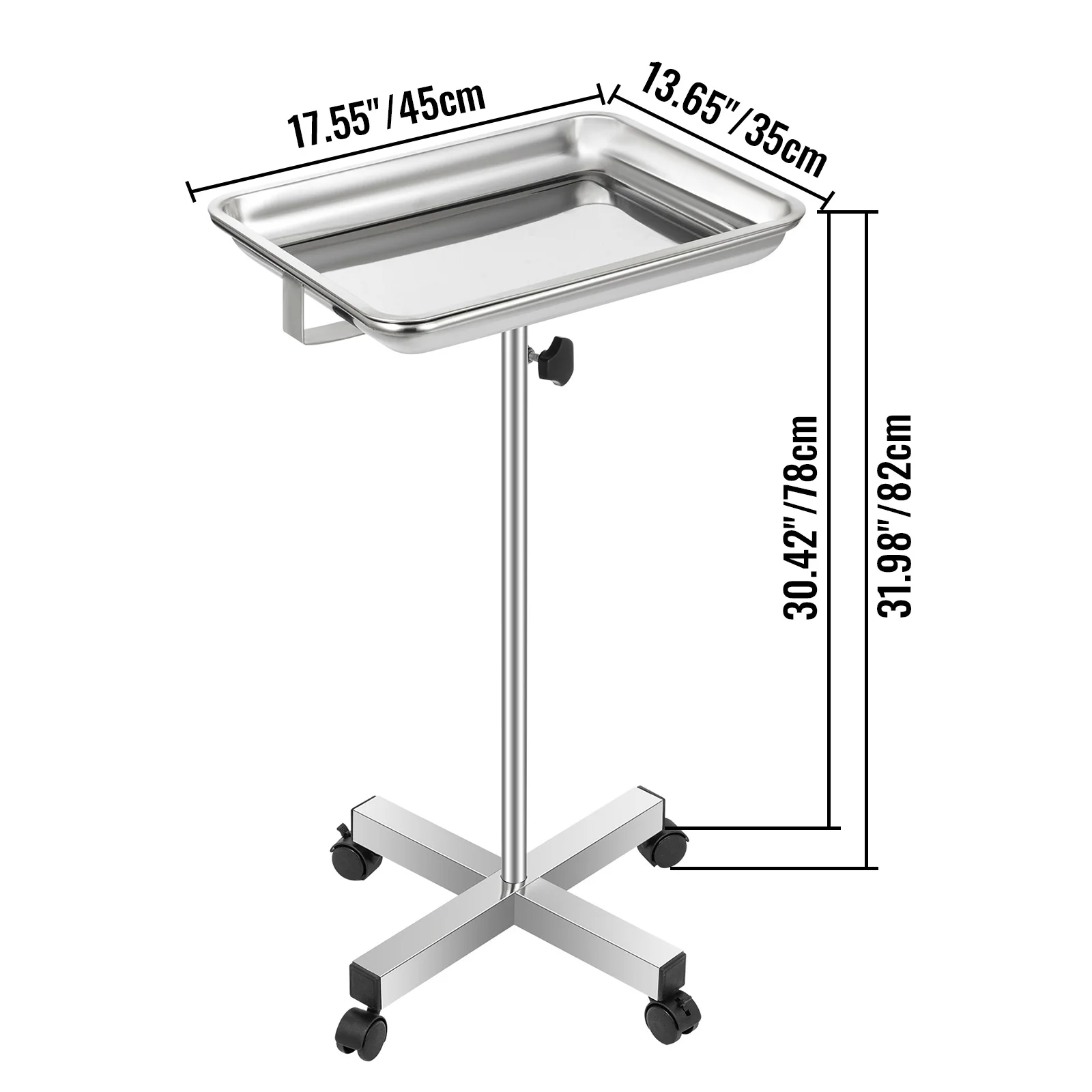 VEVOR Beauty Salon Tool Trolley Organizer Cart With Wheels Stainless Steel for Personal Care Hairdressing Living Room Furniture