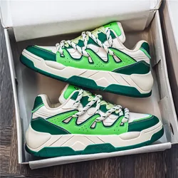 Autumn Fashion Men Casual Sneaker Lace-up Designer Skateboard Shoes Man Comfortable Green Platform Sneakers Men zapatos hombre