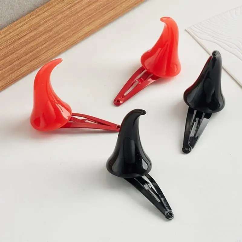 

C71F Party Dress Up Props Devil Horns Barrettes Hair Clip Cosplay Costume Headwear
