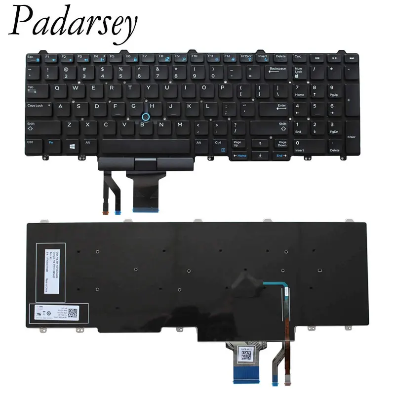 Padarsey Replacement US Keyboard for Dell Latitude E5550 E5570 5550 5580 5590 5591 Precision 3510 3520 7510 7520 7710 7720