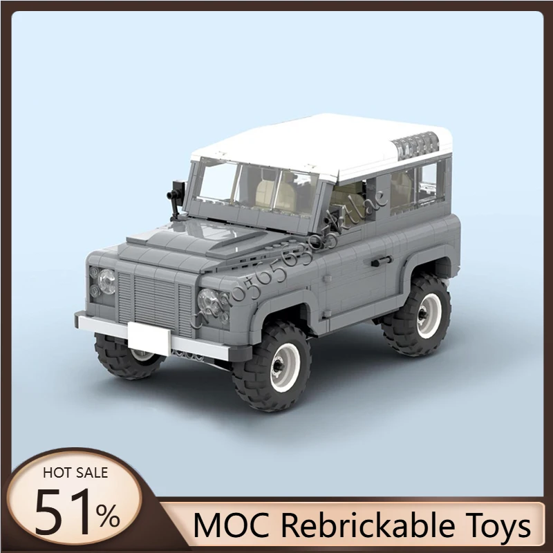 

Hot 1414 Parts MOC Large Car Series Car Light gray luxury SUV Building Blocks Technique Racing Creative Garage Brick Toys Gifts