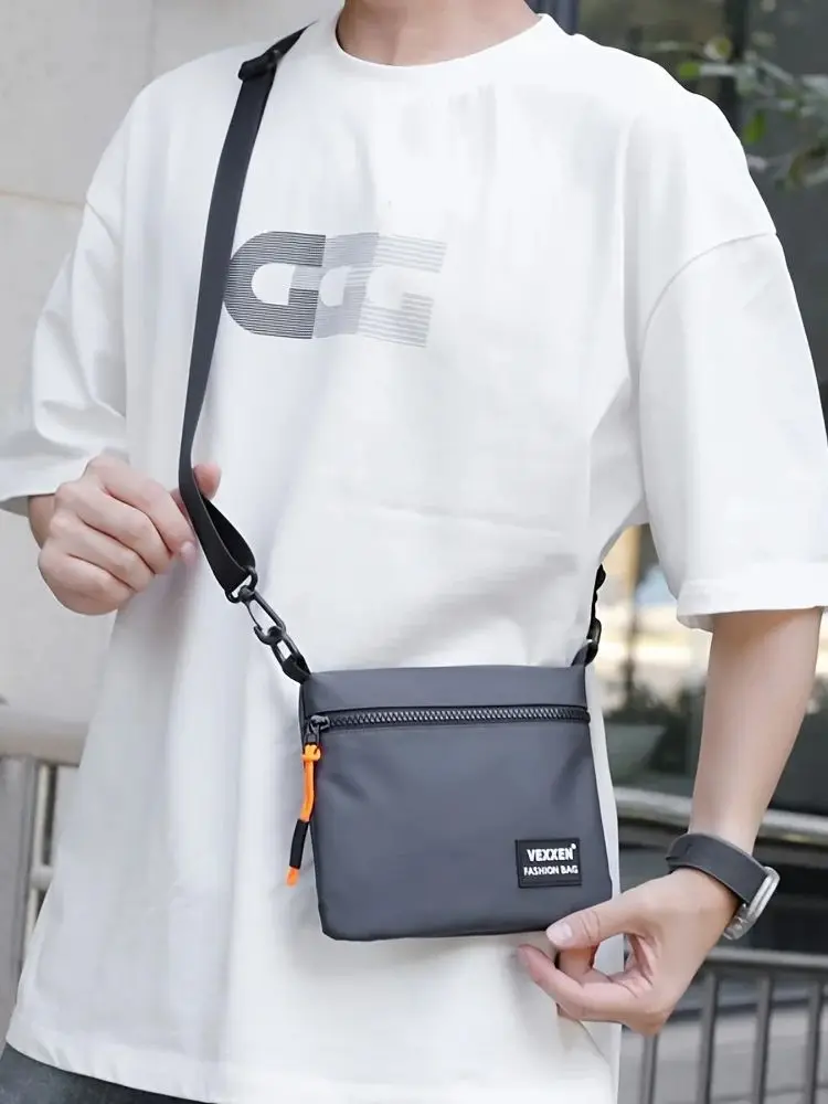 Neue mehrschichtige Unisex-Umhängetasche mit Reißverschluss, lässige Crossbody-Tasche, trendiger Herrenrucksack, wasserabweisend – Detail 3