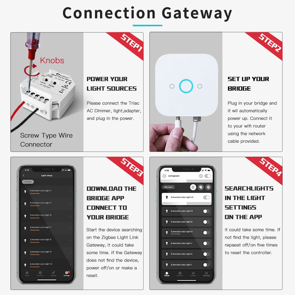 Zigbee Traic AC Dimmer for dimmable LED Smart Controller Switch Module Compatible With 2.4G RF Remote Control