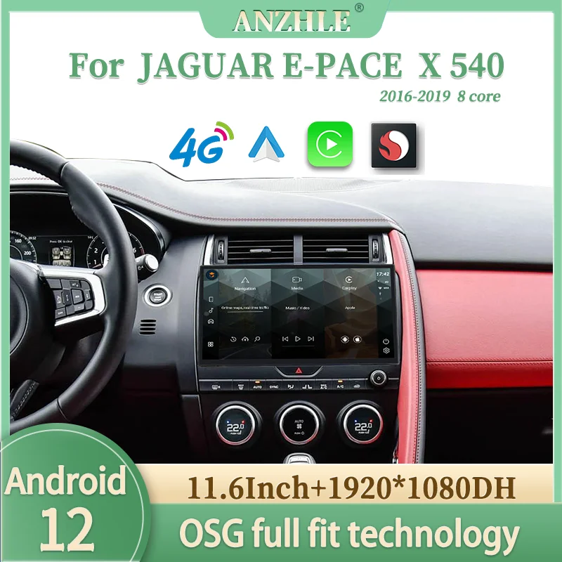 

11.6"For JAGUAR E-PACE X540 2016-2019 Android 12 GPS Radio Multimedia Player Wireless Carplay Auto Original Car OEM Menu 4G Wifi