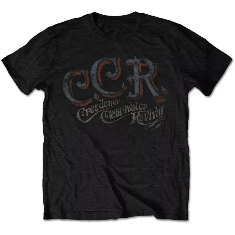 American Vintage Creedence Clearwater Revival Belt Cotton T-Shirt Summer New Vintage Fashion Men's and Women's Streetwear