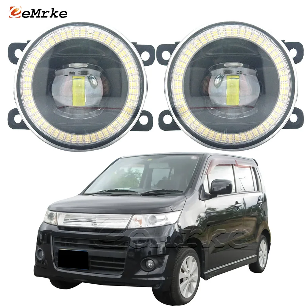 

2x Car Led Fog Lights Assembly for Suzuki Wagon R Stingray MH22S MH23S 2007-2012 Angel Eye DRL Daytime Running Light Head Lamp