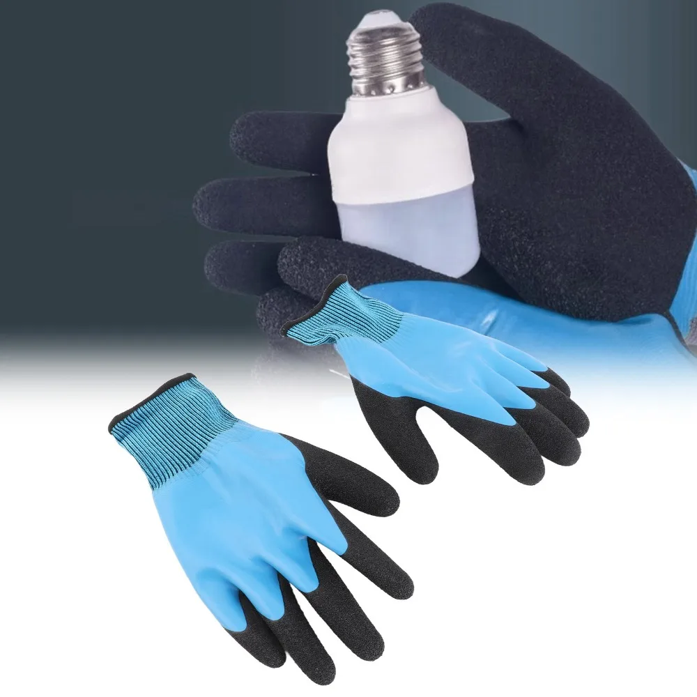 

500V Voltage Insulation Work Gloves Rubber Durable High Voltage Gloves Blue Electrical Insulated Gloves Electrician Work