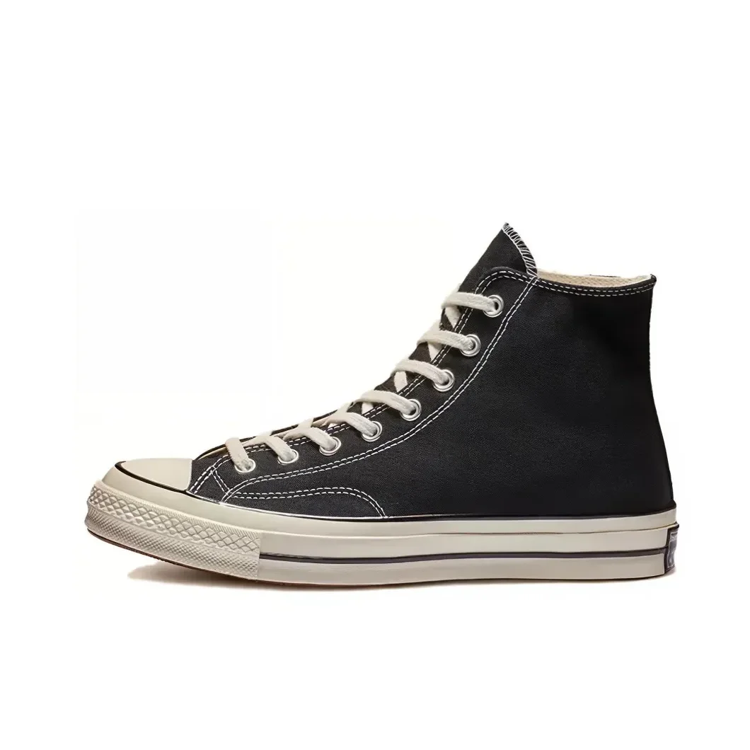 Converse 1970s Chuck Taylor All Star High Classic Retro Trend Zapatos de tabla altos transpirables resistentes a la abrasión Negro