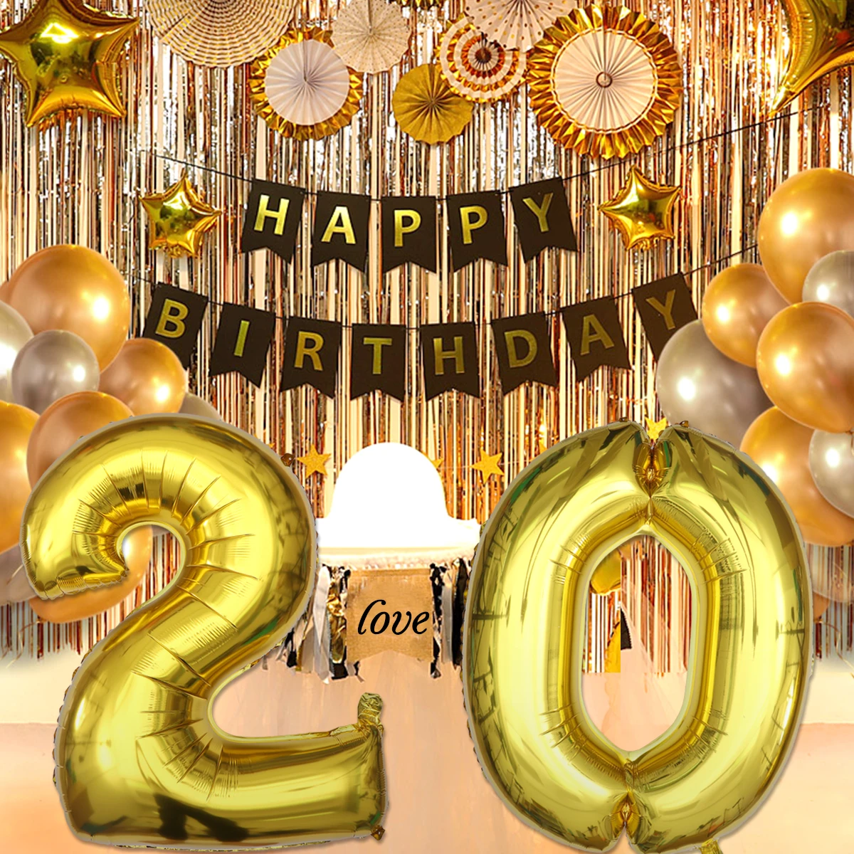 

Golden Balloons 40 Inch Jumbo Foil Numbers Photo Props Party Decoration Supplies Birthday Wedding CelebrationsReusable Aluminum