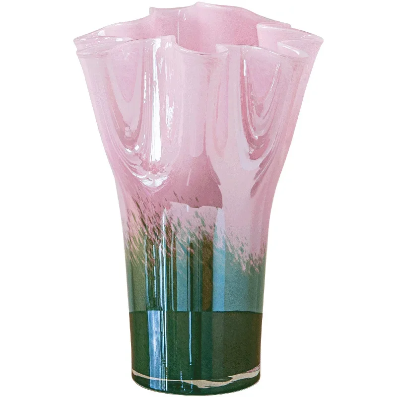 

pink green gradual change glass vase high sense home modern living room decoration
