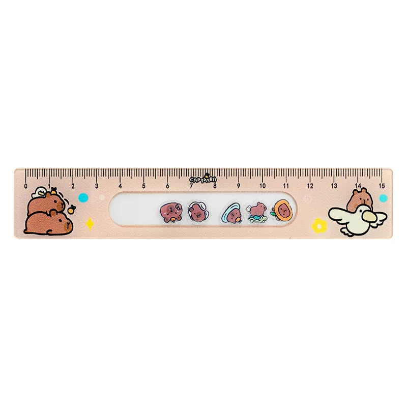 Cute Cartoon Capybara Ruler Creative Student Heart aking Joy 5cm Straight Ruler Personalized DIY Sewing Home Fabric view 5