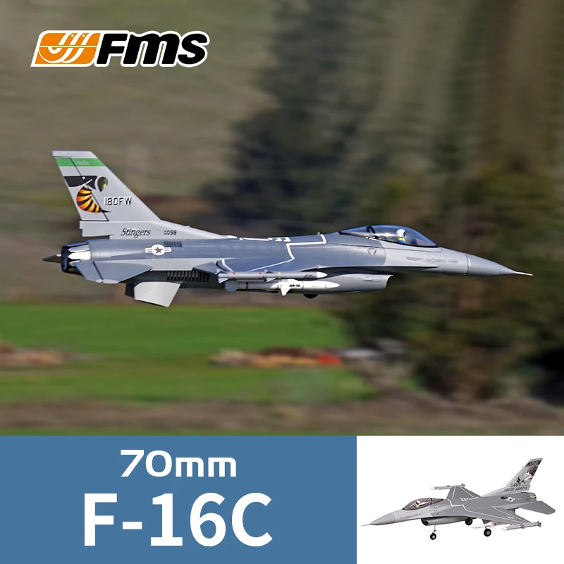 

Fms 70mm Culvert F-16c Fighting Falcon Like Real Fighter Electric Remote Control Aircraft Model Foam Fixed Wing Outdoor Aircraft