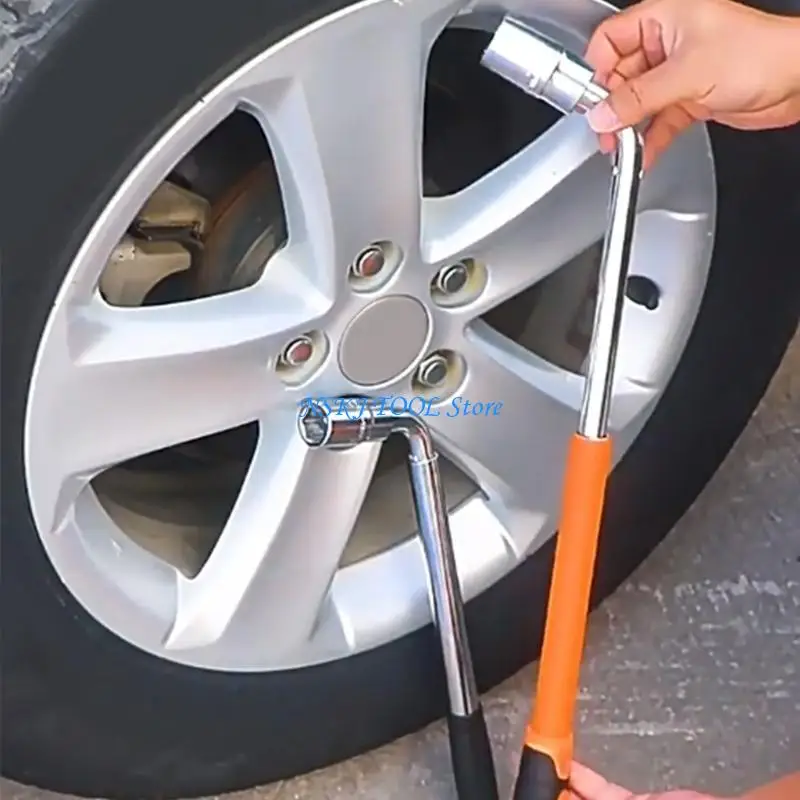 

L8RC Ergonomic L Shaped Tire Wrench With Extendable Arm Reach & 17/19/21/23mm Socket