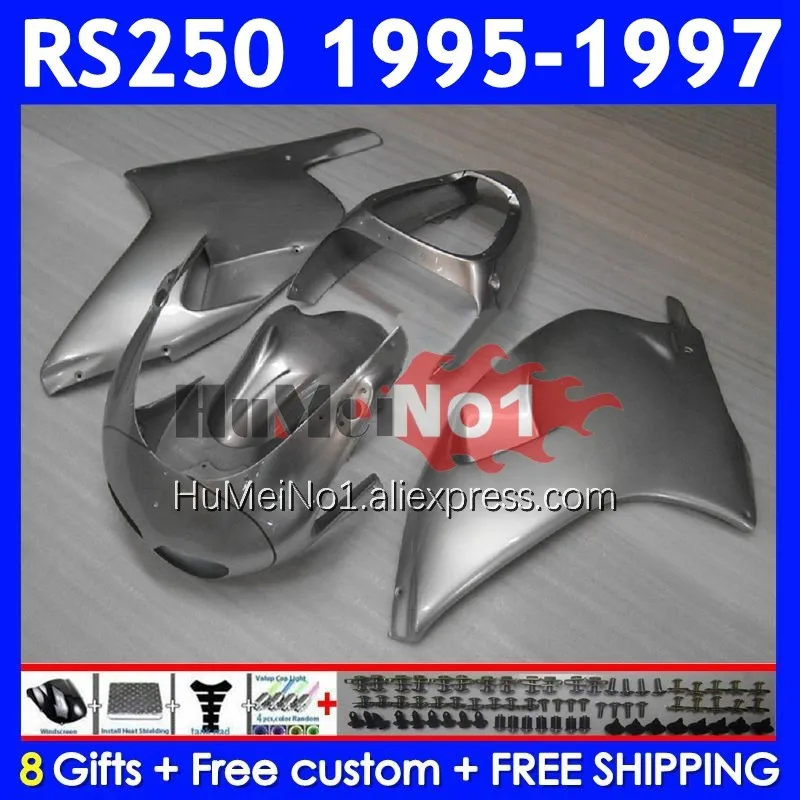 Body For Aprilia RS250 RSV250RR RS-250 RSV250 R 317No.25 silver stock RS 250 RSV 250 R RR 1995 1996 1997 RS250R 95 96 97 Fairing