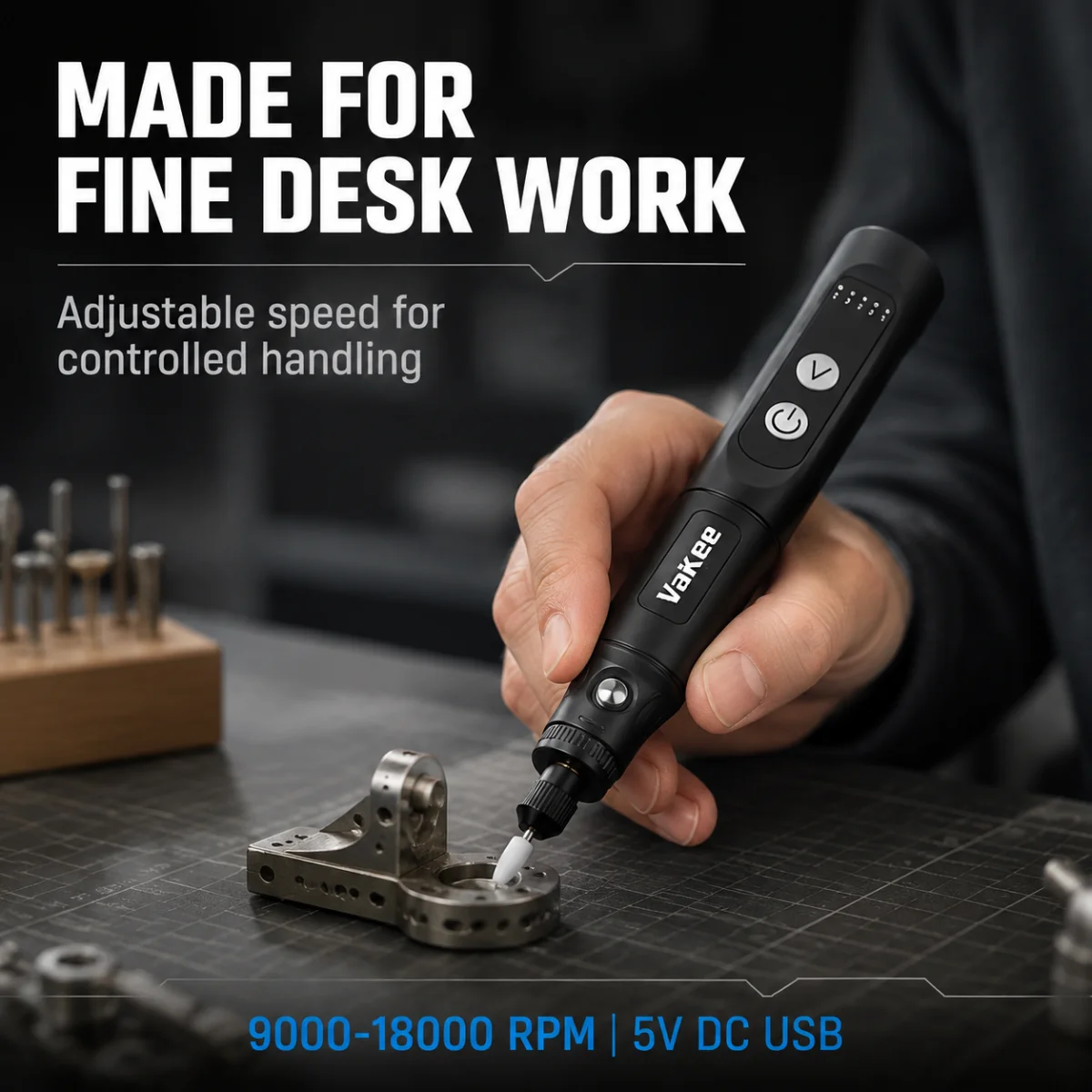 Rechargeable Electric Grinding Pen 5 Speeds 9000-18000RPM Cordless Mini Engraving Polishing Drill Rotary Tool For Jewelry Metal image 4