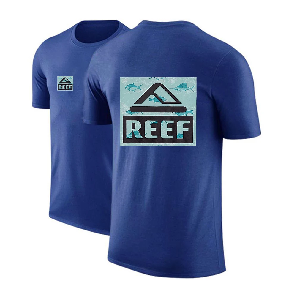 2024 New Reef Summer Men Quick Dry ordinary Thin Short Sleeve Sport T Shirt  Fitness  Running Breathable Comfortable Sportswears