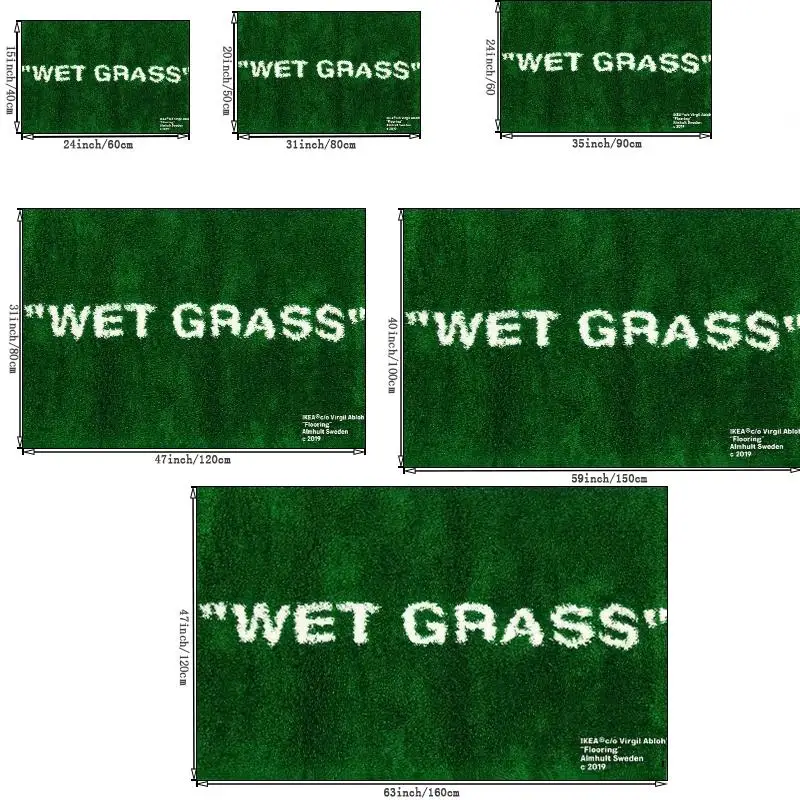 VIKAMA Trendy Brand Imitation Grassland Entrance Mat, Internet Famous Entrance Mat Personalized Decorative Blanket