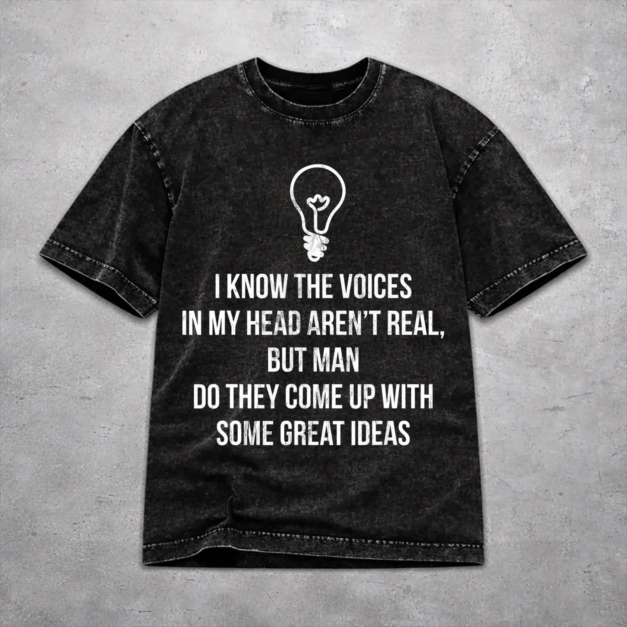 Retro Women Men I KNOW THE VOICES AREN'T REAL Tee Shirt Washed Style  T Shirts Apparel