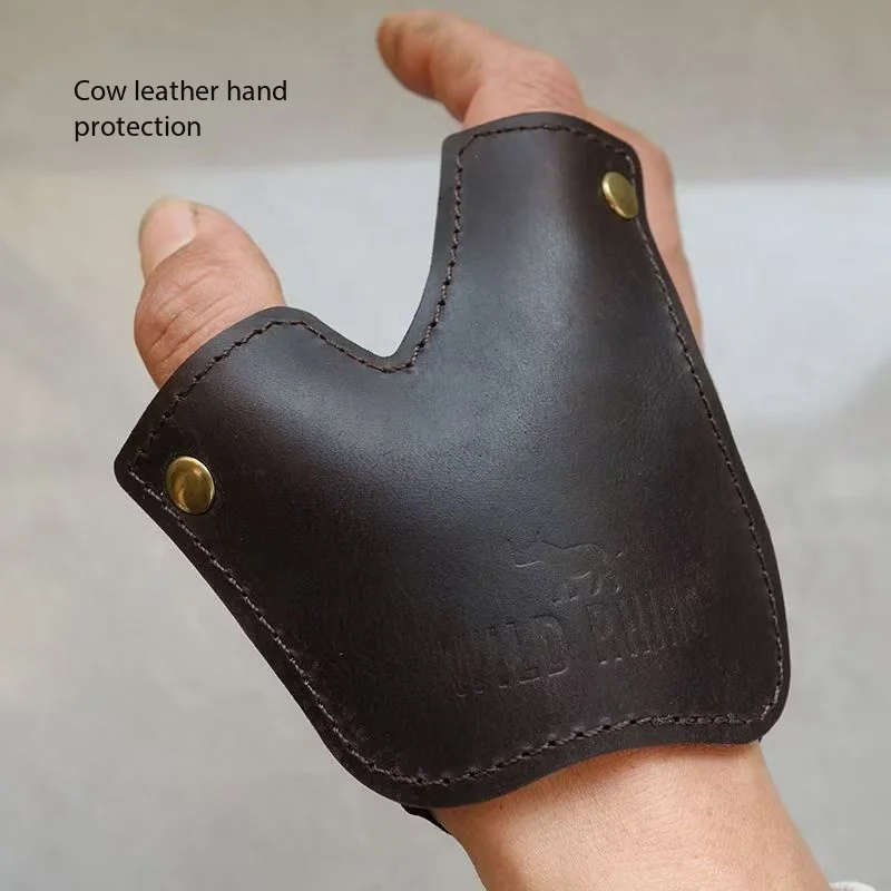 Shooting Fish Cowhide Finger Guard Soft Suede Material Wear-Resistant Hand Guard Head Layer Outdoor Slingshot Accessories