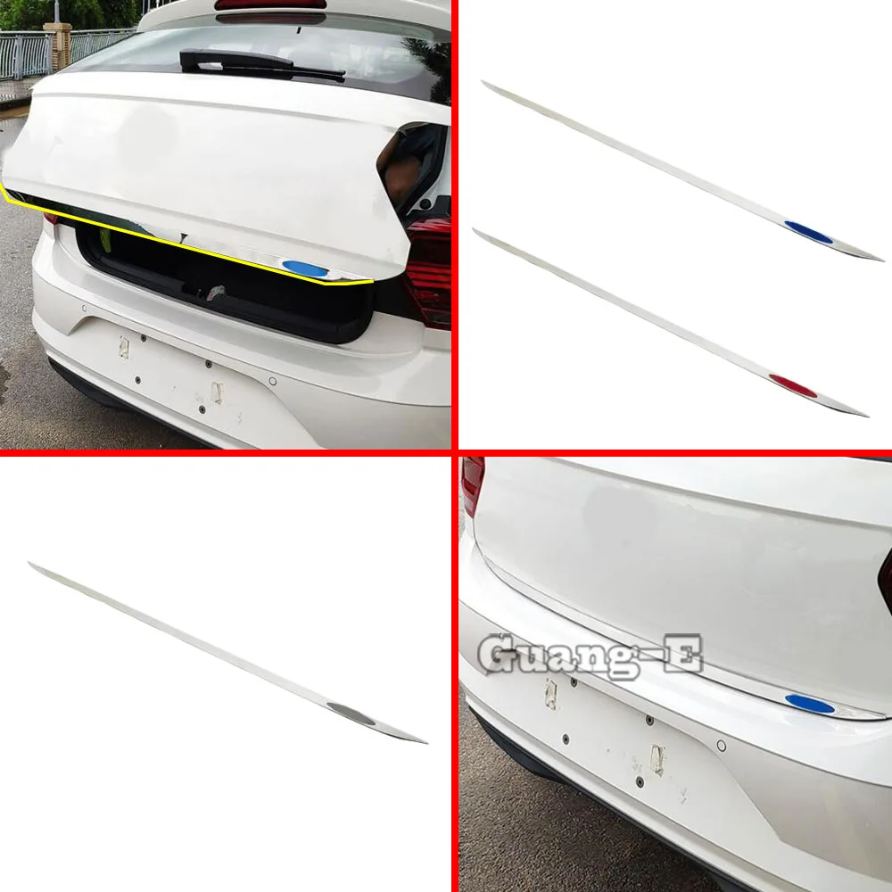 

For Volkswagen VW Polo Hatchback 2019 2020 2021 2022 2023 Stick Body Stainless Steel Rear Door Tailgate Frame Plate Trim Trunk