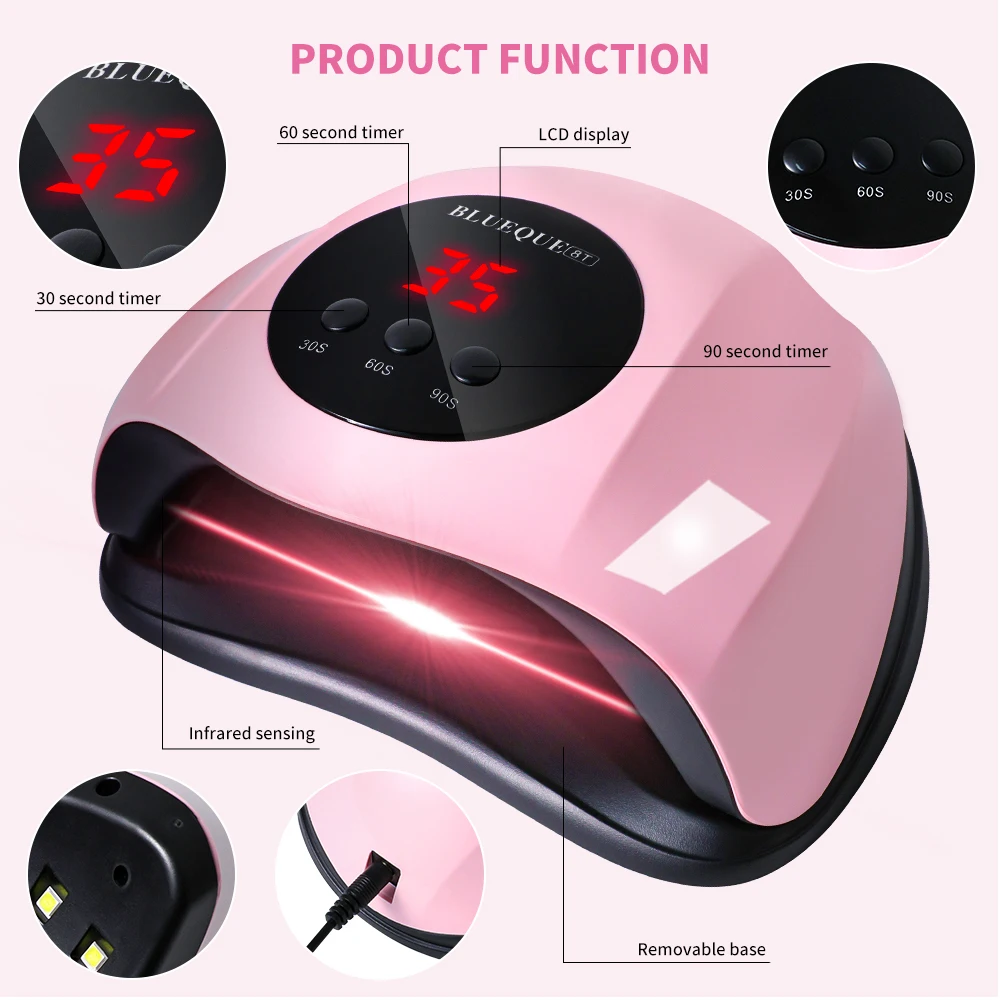 Nail UV/LED Dryer Lamp with 24 LEDS Quick Drying Nails Light Have 3 Timer Modes LCD Display for Manicure Salon Acrylic Gel Tools