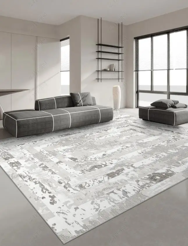 NONE Japanischen Stil Teppiche für Wohnzimmer Licht Luxus Schlafzimmer Decor Große Bereich Teppich Hause Grau Anti-slip Matte Waschbar lounge Teppich 5